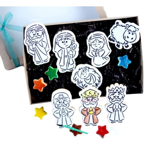14 Pc. Nativity (Créche) Paint Your Own Cookies! Gift Boxed with Wisemen, Shepard and the Holy Family! Christmas Gift Party Favors!
