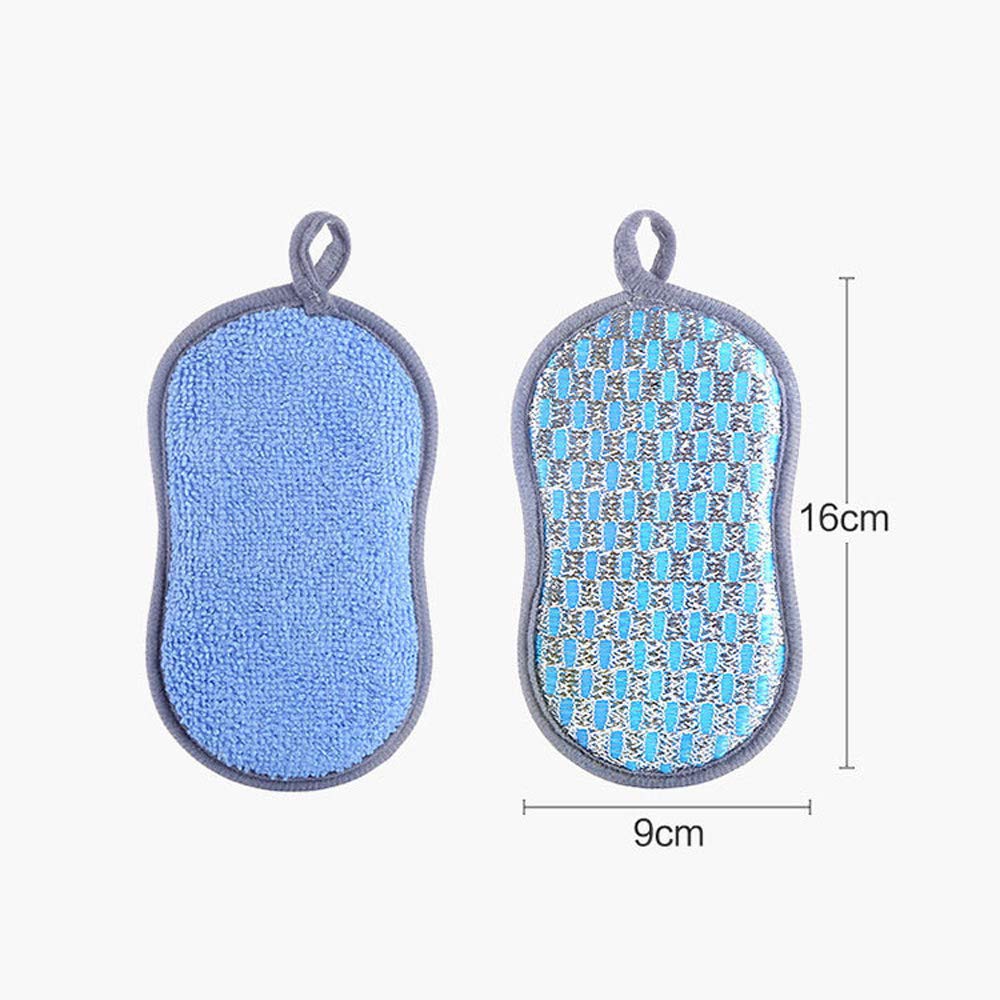 YANCAI 1 Pc/4 Pcs Multi-Purpose Scrub Sponges for Kitchen, Non-Scratch Microfiber Sponge Along with Heavy Duty Scouring Power(Red 4Pcs)