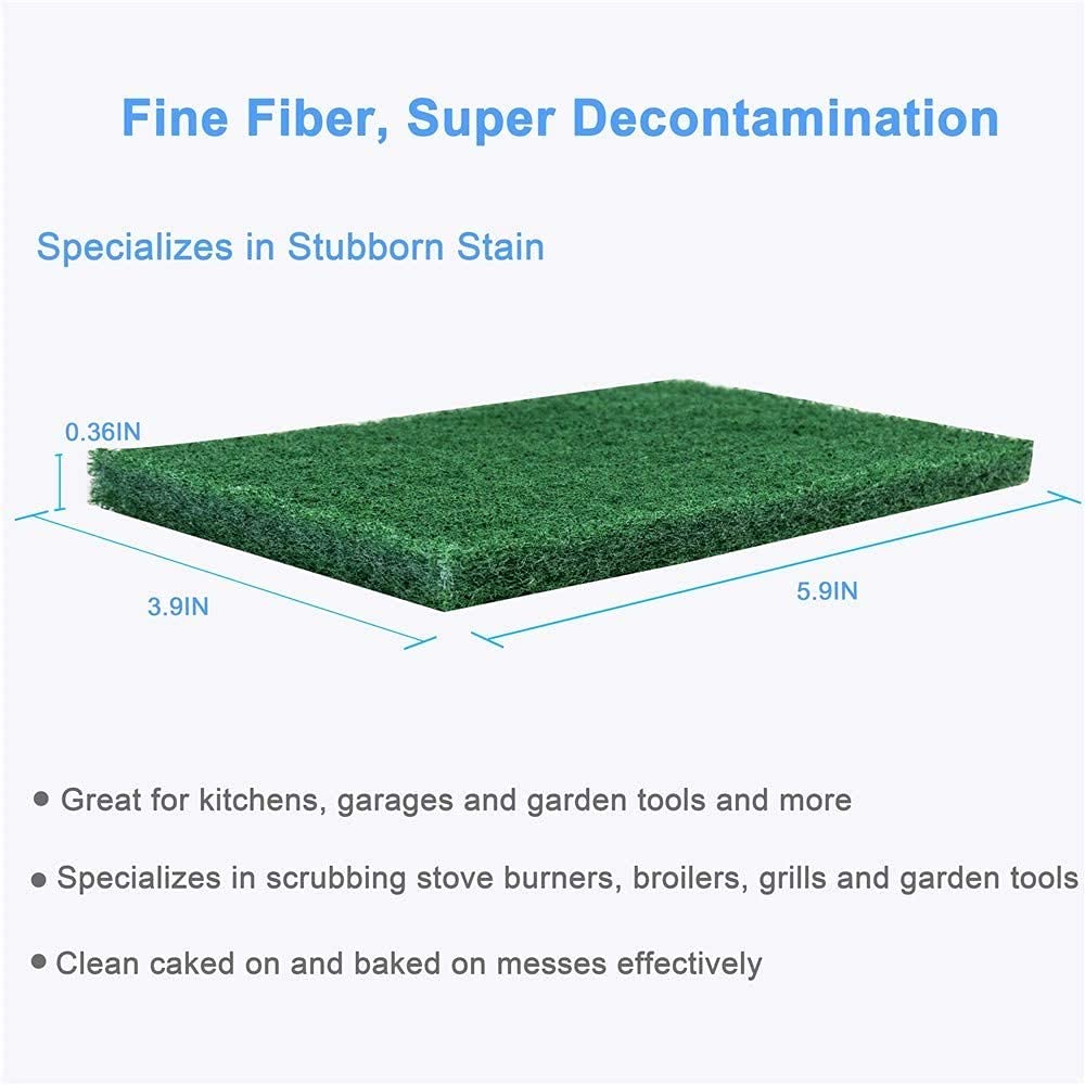 24 PCS Scouring Pad-Reusable Household Green Dish Scrubber, Premium Multipurpose Heavy Duty Scrub Pads with Anti Grease for Dishes, Kitchen Scrubbers