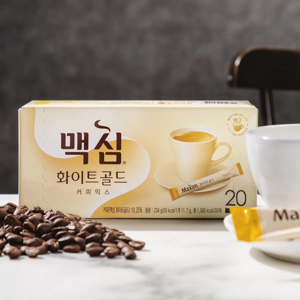 Dongsuh Maxim Mocha White Gold Coffee Mix 12G X 20 Sticks