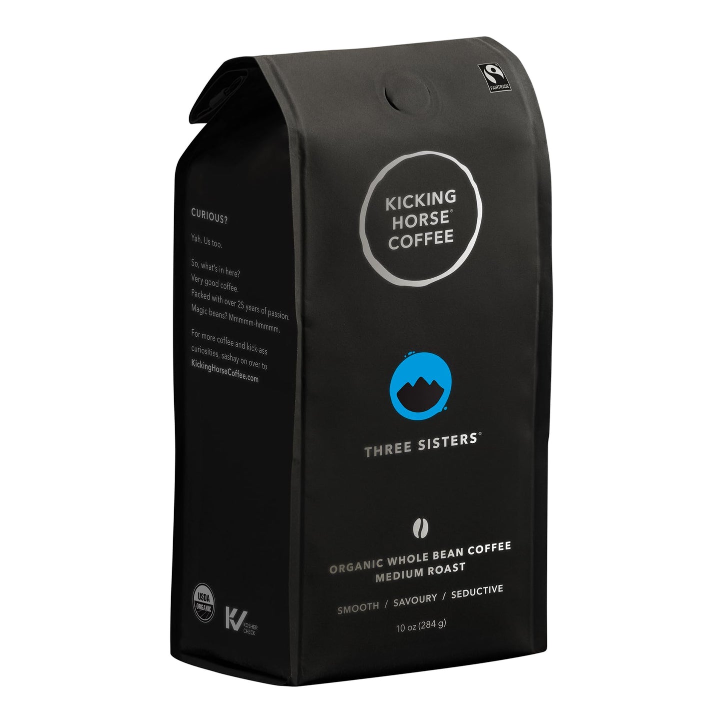 Kicking Horse Coffee, Three Sisters, Medium Roast, Whole Bean, 10 oz
