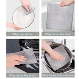 BoAn Multipurpose Wire Dishwashing Rags,Double Layer Metal Wire Dishcloth,Reusable Dish Washing Scrub for Home Kitchen Cooktop Sinks(10PCS)