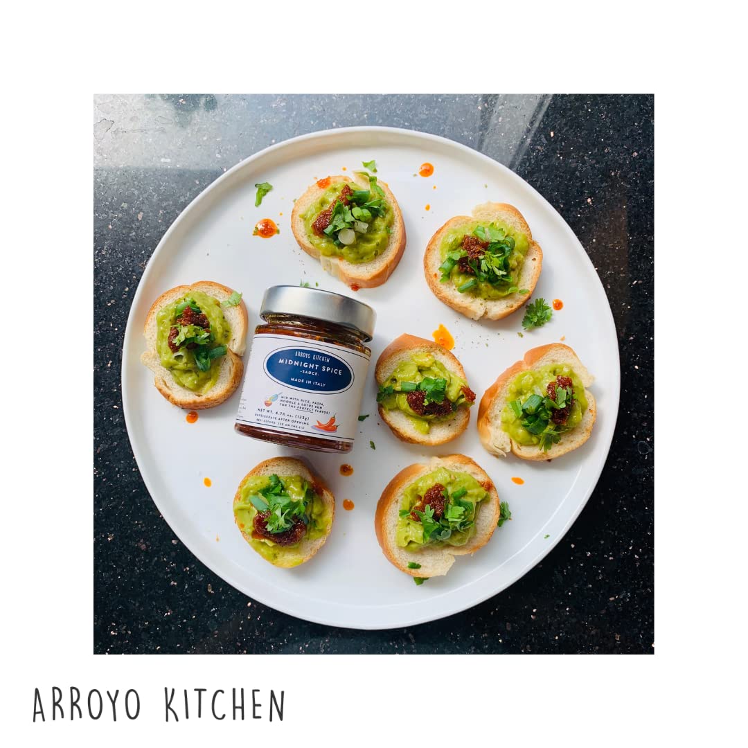 Arroyo Kitchen Midnight Spice, Authentic Spicy Italian Sauce, Oil Blend of Sundried Tomato, Garlic & Italian Spices, All Natural, 4.7 fl. oz (2 Pack)