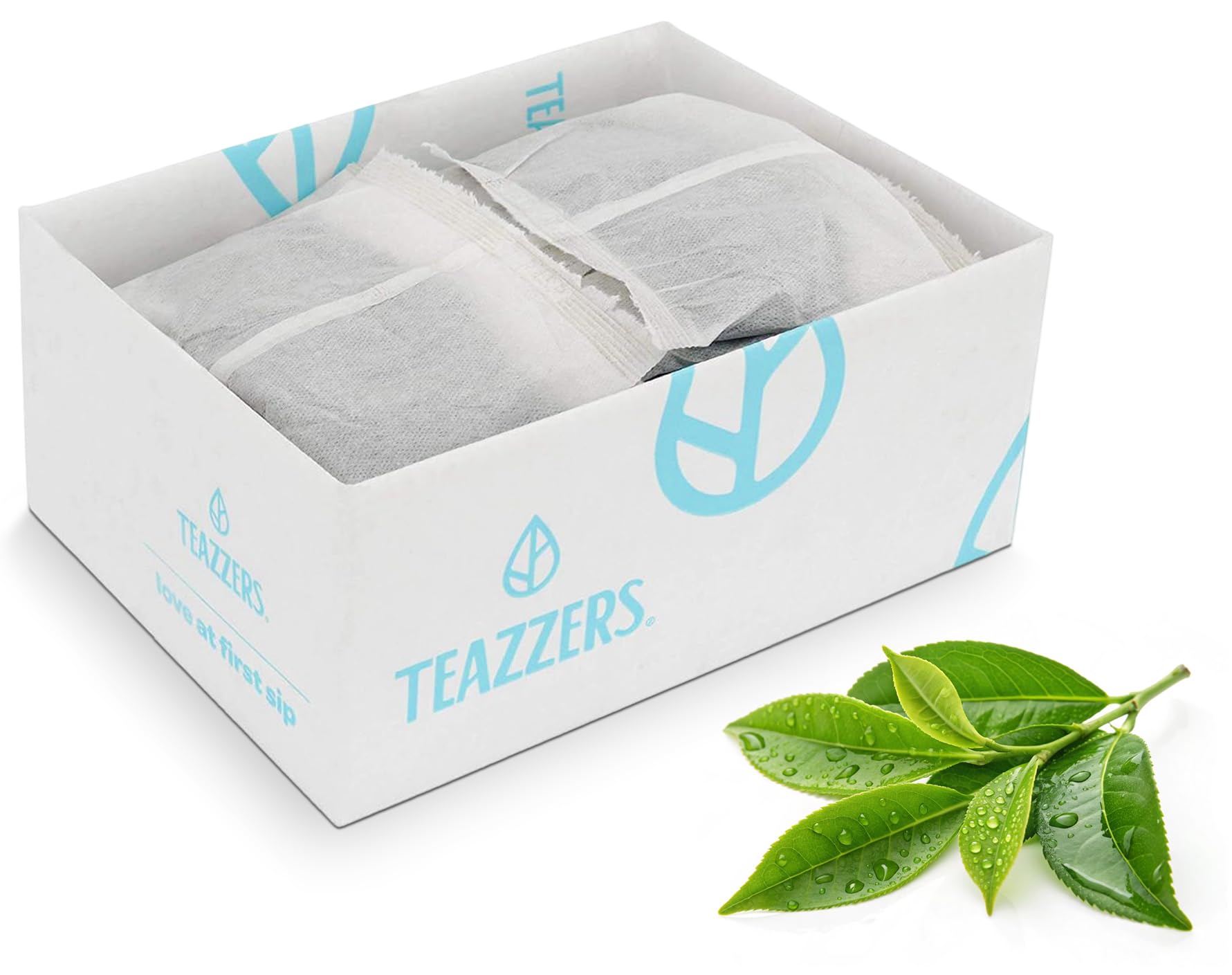 Teazzers Premium All-Natural Green Tea Bags - Great for Foodservice Commercial Ice Tea Brewers | Unsweetened USA-Made Bulk Green Tea for Restaurants