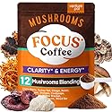 Venture Pal Mushroom Coffee (40 Servings) 12 Adaptogenic Mushrooms, Lion’s Mane, Cordyceps, Turkey Tail, Reishi, Ashwagandha & Probiotics, Instant