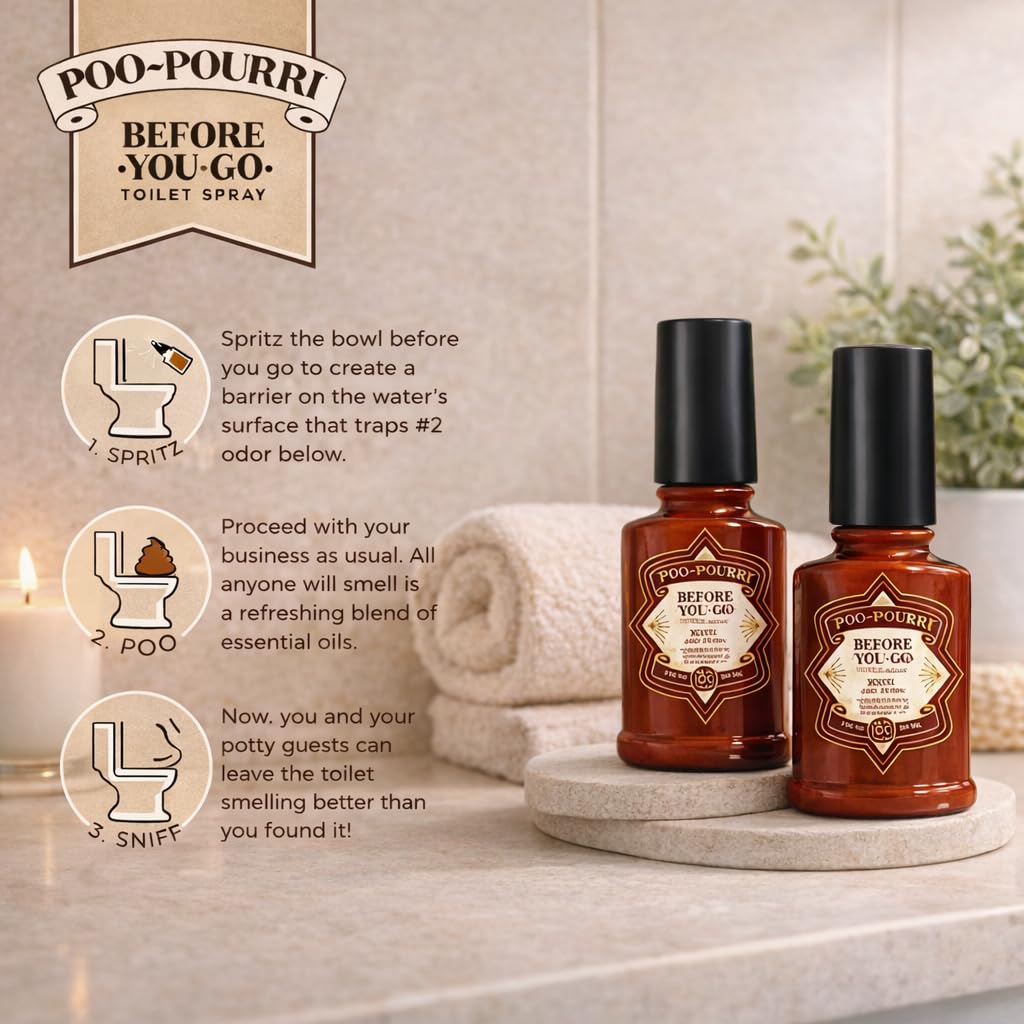 Poo-Pouri Before-You-Go Holiday Toilet Spray, Berry and Bright, 2 Fl Oz Pack of 2 - Cranberry, Cinnamon and Balsam Fir
