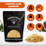 Cashews Fresh Quality Brazilian, Chopped raw nuts, Packed in 5 lbs. (80 oz.) Resealable Bag, Kind to your Body, Healthy Protein, Vitamin & Mineral
