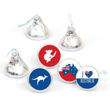 Big Dot of Happiness Australia Day - G’Day Mate Aussie Party Round Candy Sticker Favors - Labels Fit Chocolate Candy (1 Sheet of 108)