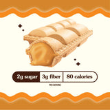 Crispy Dunes Peanut Butter Wafer Sticks - Low-Calorie Snack with Peanut Butter Cream Filling, 80 Calories, Non-GMO, Prebiotic Fiber - 12 Pack