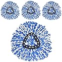 4 Pack Spin Mop Replacement Head Compatible with O-Cedar RinseClean 2-Tank Spin Mop System, Blue Microfiber Refill Heads, Machine Washable