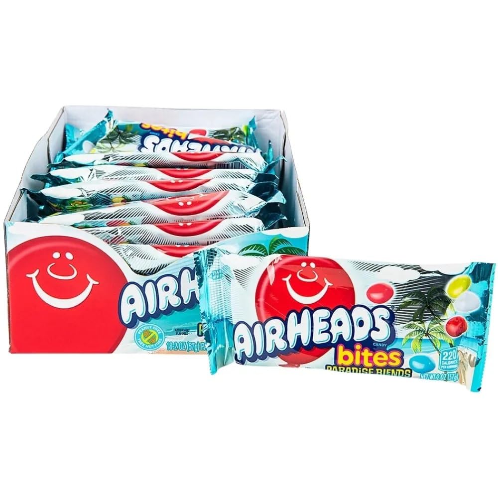 Airheads Candy Bites, Paradise Blends Flaovr, Non Melting, Party, Concessions, Office, 2 Ounce (Pack of 18)