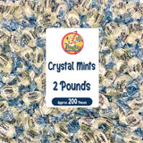 Crystal Candy Hard Mints - 2 Pounds (Approx. 200 Pieces) Arcor Blue Crystal Mint Candy Individually Wrapped, Breath Mints Bulk, After Dinner Mint