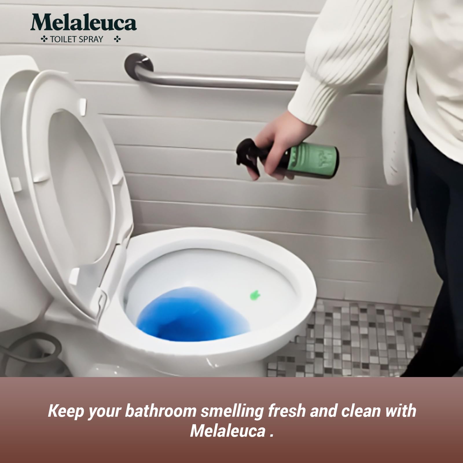 Melaleuca Spray - 100% Natural Tea Tree Oil Toilet Spray - 8 Oz - Natural Bathroom Odor Eliminator & Air Freshener - Pure Tea Tree Essential Oil