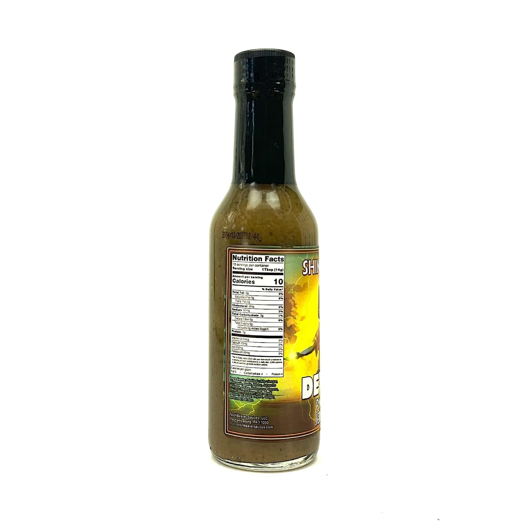 Torchbearer Shinedown Sauces Pineapple Jerk Sauce aka Devour, 5oz Heat Level 3, Medium Spicy - All Natural Hot Sauce, Vegan, Extract-Free, Made in USA