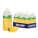 Mogu Mogu Mango Juice Drink with Nata de Coco (Coconut Jelly) - Chewy Fruit Beverage for Kids & Adults, 6 Pack Bottles, 10.82 fl oz Each