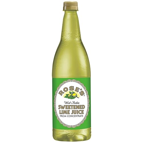 Rose's Sweetened Lime Juice, 1 L bottles (33.8 fl. oz. 1 qt.1.8 fl. oz.) (4 pack)