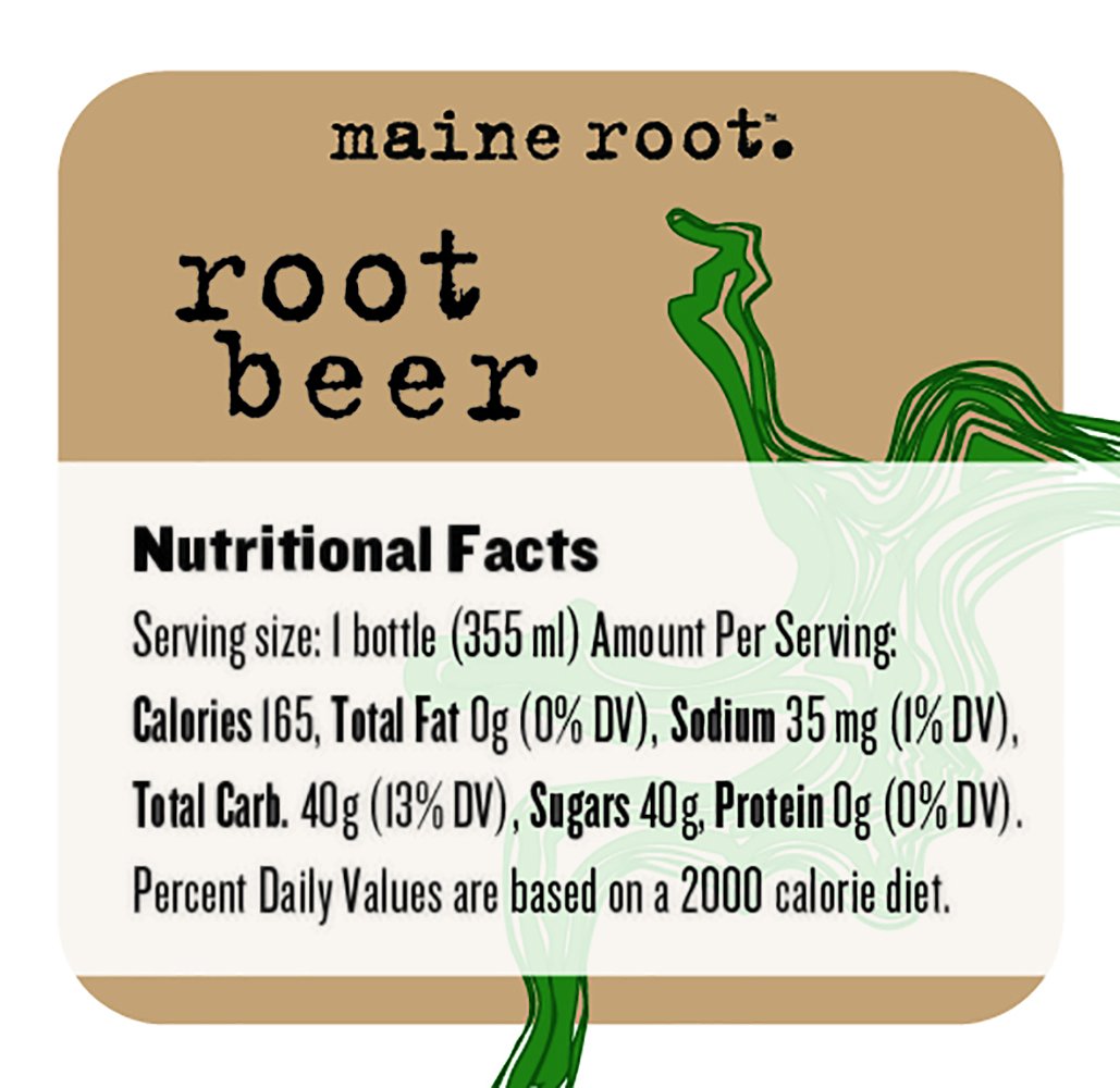 Maine Root Hand Crafted Root Beer Soda, 12 fl oz (24 Glass Bottles)