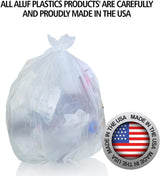 Aluf Plastics 40-45 Gallon Trash Bags Source Reduction Series Value High Density 16 Micron (equiv) Intended for Home, Office, Bathroom, Paper