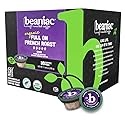 beaniac Organic Full On French Roast, Dark Roast, Single Serve Compostable K Cup Coffee Pods, Organic Arabica Coffee, Keurig Brewer Compatible, 30