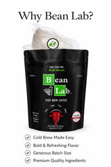 Bean Lab Cold Brew Coffee - Bold Blend - Brew Bag - Coarse Ground Coffee - Smooth Low-Acid Coffee - Reusable Brew System - 100% Arabica - Medium Roast