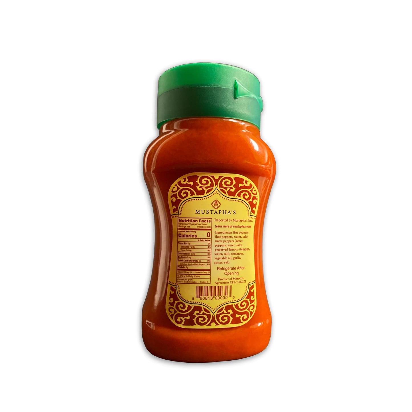 Mustapha’s Harissa Hot Sauce - North African Original Hot Pepper Paste, No Sugar, Preservative-Free, Non-GMO, Vegan, Paleo & Keto Friendly, Perfect