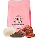 Mushroom Coffee SHE SHINE with Lion’s Mane & Reishi - Organic Superfood Coffee for Energy & Focus - Nootropic Blend for Balanced Wellness - 8 oz Bag