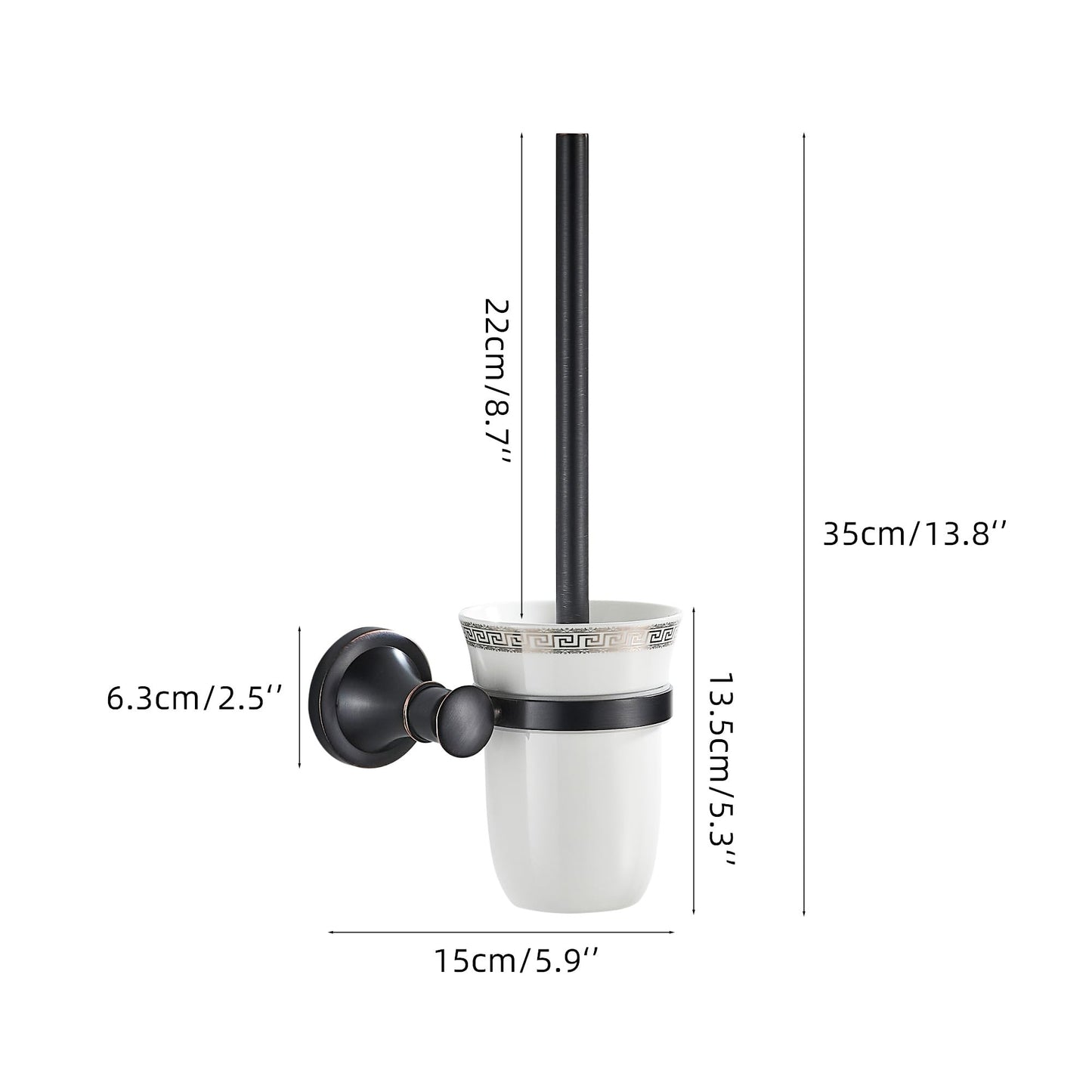 Black Bathroom Toilet Brush Holder Set Wall Mounted Bathroom Hardware Accessories,Oil Rubble Bronze