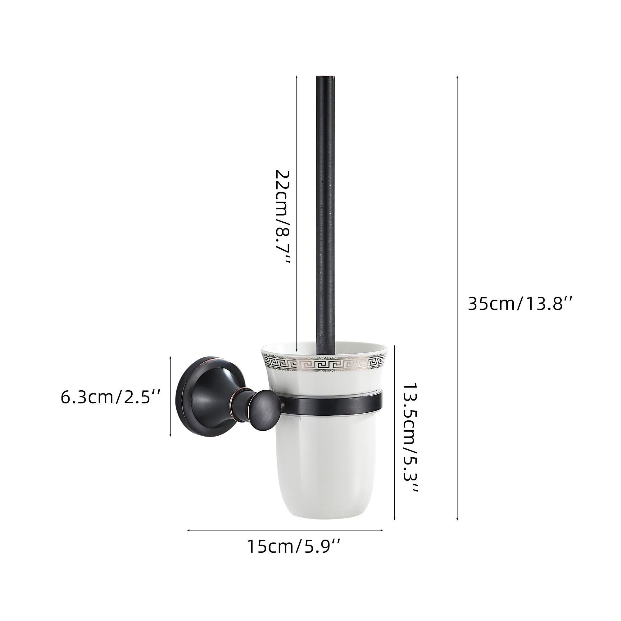 Black Bathroom Toilet Brush Holder Set Wall Mounted Bathroom Hardware Accessories,Oil Rubble Bronze