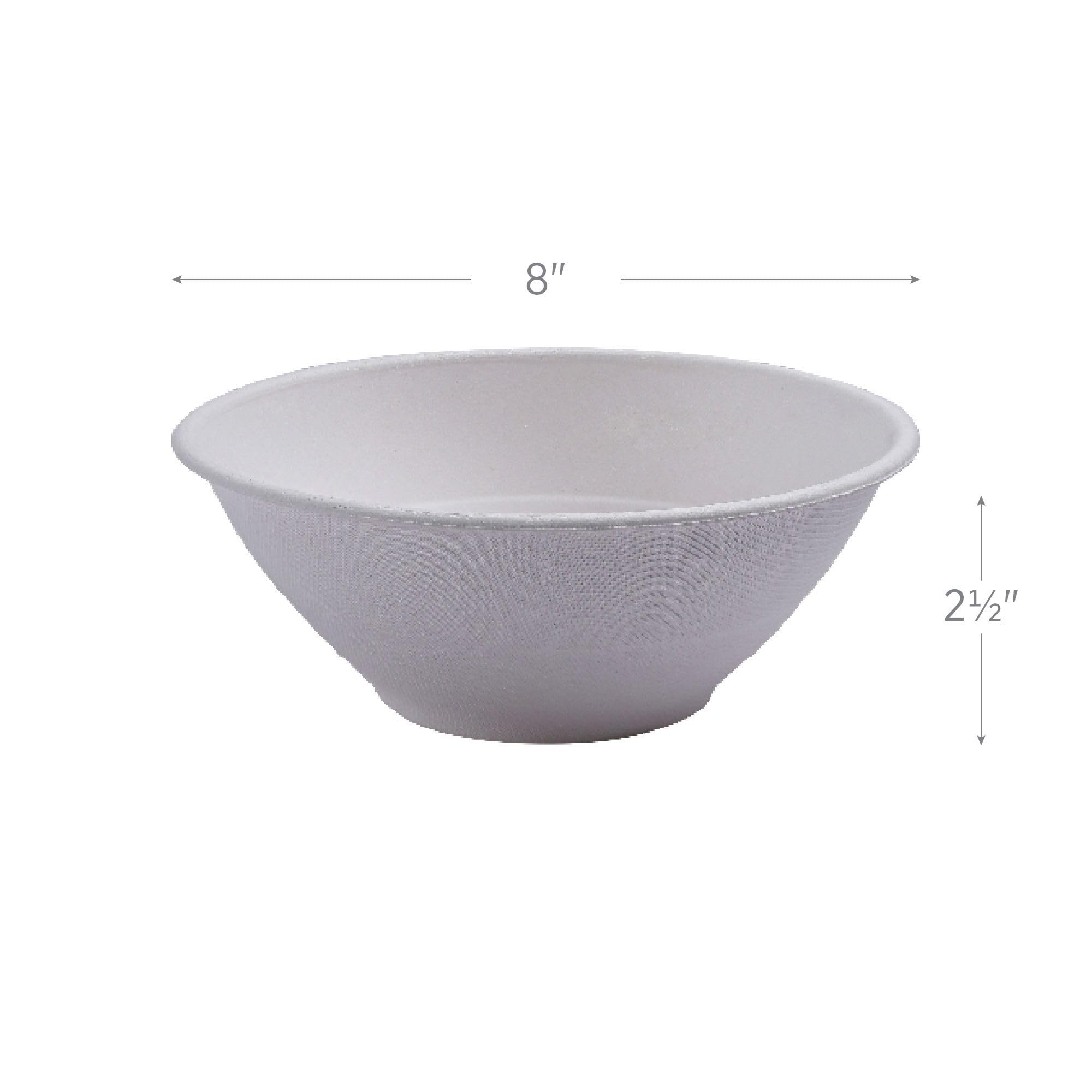 ECO PRODUCTS Compostable 32oz Molded Fiber Wide Bowls, Case of 400, Vanguard WorldView, Disposable, White, No PFAS, Lid Available, Tree-free