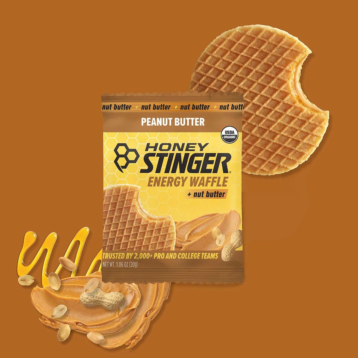 Honey Stinger Organic Waffle - 6-Pack Peanut Butter, One Size