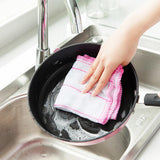 Snadulor 10Pcs Wood Fiber Cleaning Cloths Bamboo Blend Dish Cloths Super Absorbent Kitchen Cleaning Cloth Dish Towels,9.8" x 9.8"