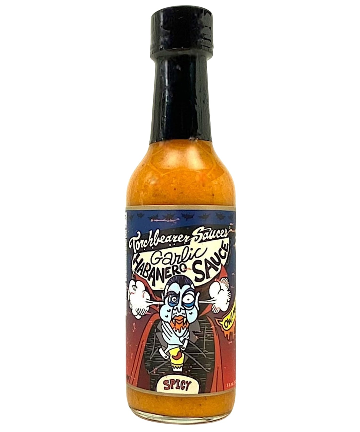 Torchbearer Sauces Garlic Habanero, 5oz, Medium Spicy Heat Level 4 - All Natural Hot Sauce, Extract-Free, Preservative-Free, Made in USA
