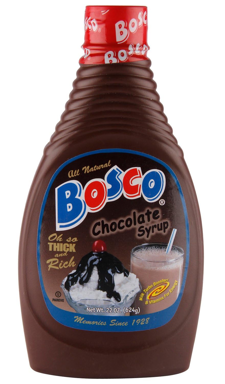 The Original Bosco Chocolate Syrup - 22 oz Squeeze Bottle all nature - 3 pack