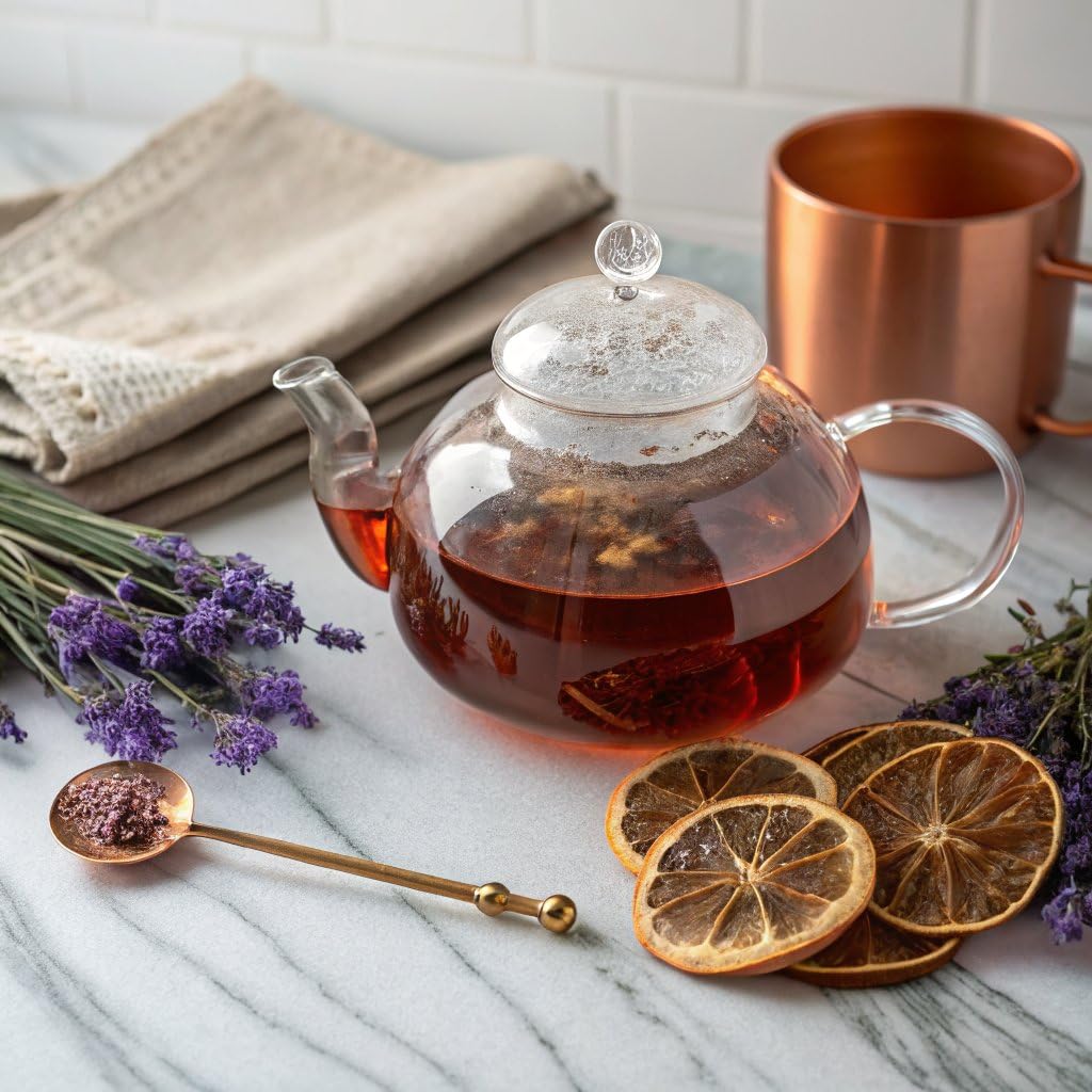 Rishi Tea Earl Grey Lavender Loose Leaf Pure Black Tea - Organic with Bergamot Oil and Lavender Flowers, Energizing & Caffeinated - 4 Ounces, 12+
