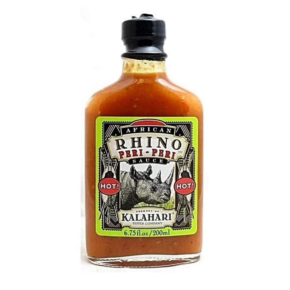RetailSource Kalihari Pepper African Rhino Peri-Peri Sauce - Hot!, 6.75 oz., 1 Bottle