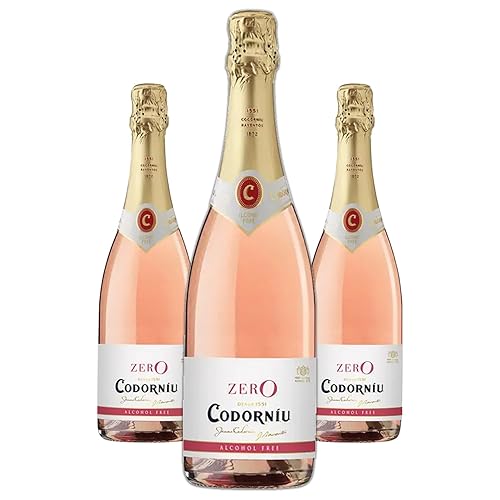 Codorníu Zero Rosé Premium Non-Alcoholic Sparkling Wine Dealcoholized Cham-pagne 750ml | 3 PACK