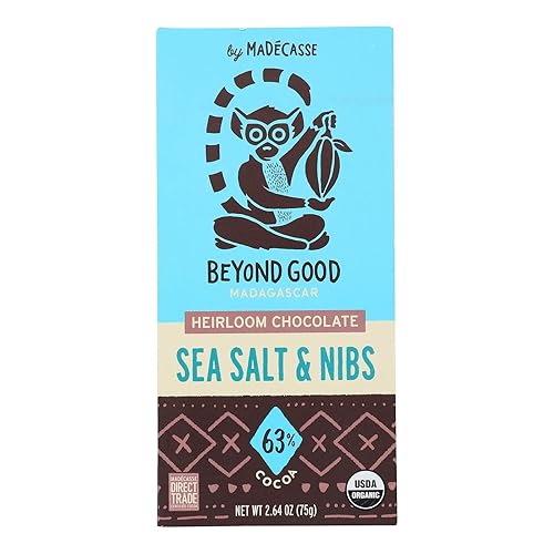 Madecasse Sea Salt and Nib Chocolate Bar, 2.64 Ounce -- 10 per case.