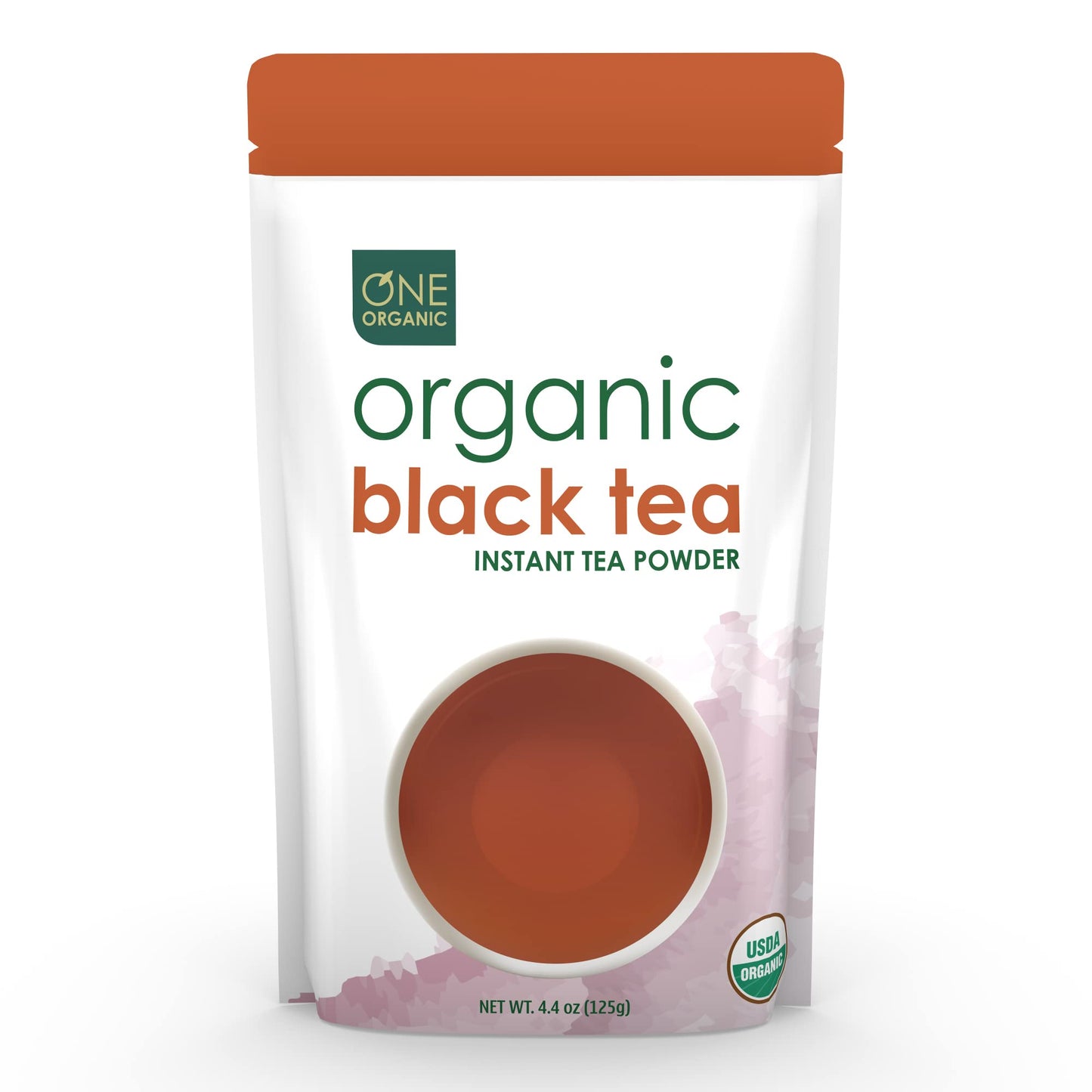 ONE ORGANIC Instant Tea Powder (Black) - 4.4 oz. - 125 Servings - USDA Certified Organic - 100% Pure Tea - Instant Hot or Iced - Unsweetened
