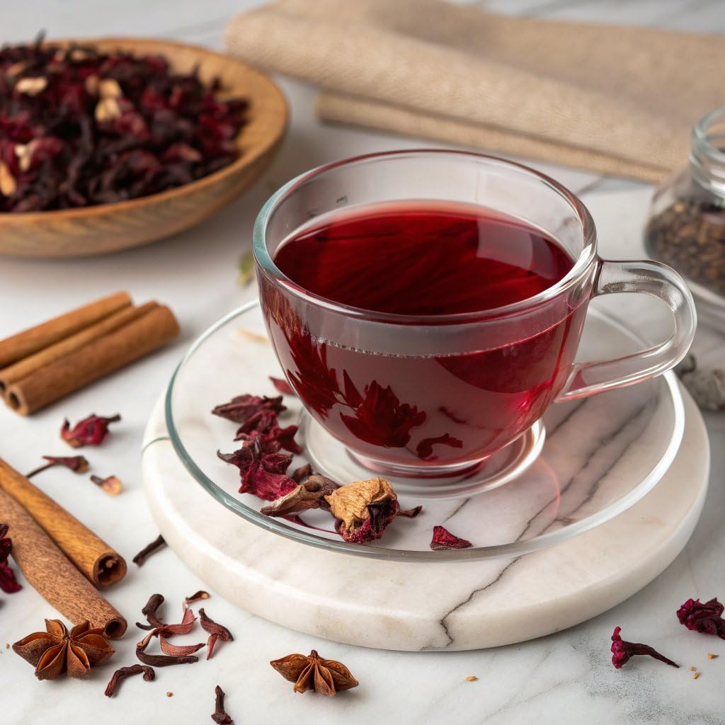 Organic Hibiscus Tea -100 Tea Bags | Organic Herbal Tea From Single Origin | Eco-Friendly Tea Bags | Non-GMO Caffeine Free Tea With Zero Sugar |
