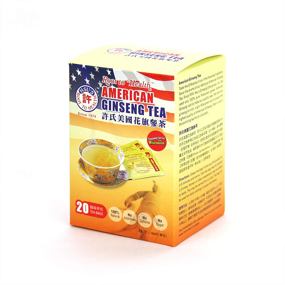 Hsu's Root to Health American Ginseng Tea, 20 Teabags #1036