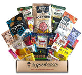 GLUTEN FREE and VEGAN (DAIRY and FIG FREE) Healthy Snacks Care Package (25 Ct): Cookies, Bars, Chips, Fruit, Nuts, Trail Mix, Gift Box Sampler, Office