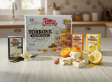 Flora Foods Assorted Italian Torrone - 18 Almond Honey Nougat Pieces - Vanilla, Lemon & Orange Flavors - Less Than 60 Calories Each - Made in Italy