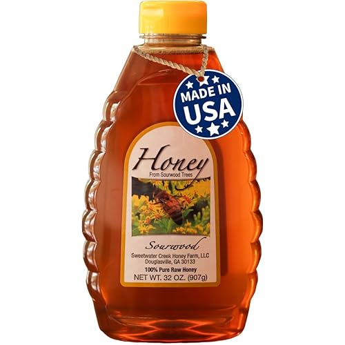 Sourwood Honey - 100% Pure, Raw, & Unfiltered - 32 oz - Sweetwater Creek Honey Farm - Made From Our Beehives, 100% U.S. Honey - Sweet Creamed Caramel Flavor, Natural Sweetener & Sugar Replacement