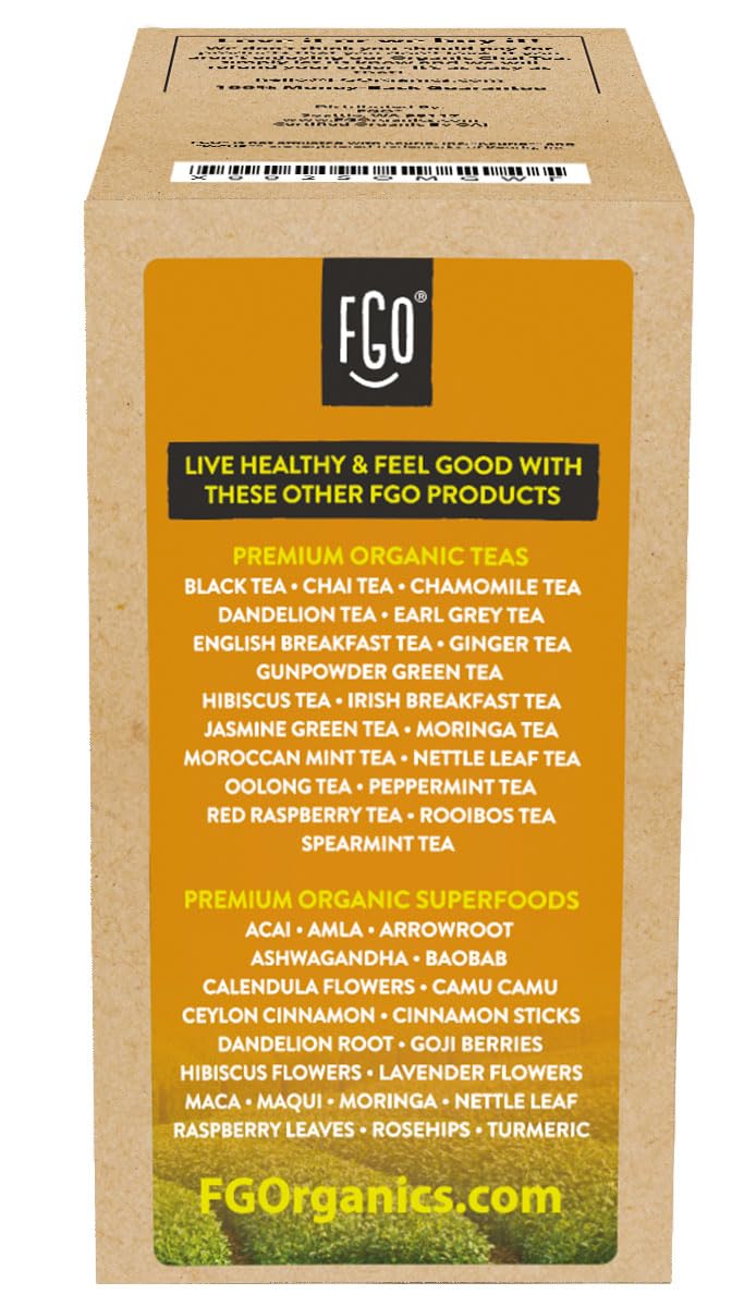 FGO Organic Chai Black Tea K-Cup Pods for Keurig, 24 Count (Pack of 1), Premium Black Tea with Chai Spice is USDA Organic, Non-GMO, & Recyclable