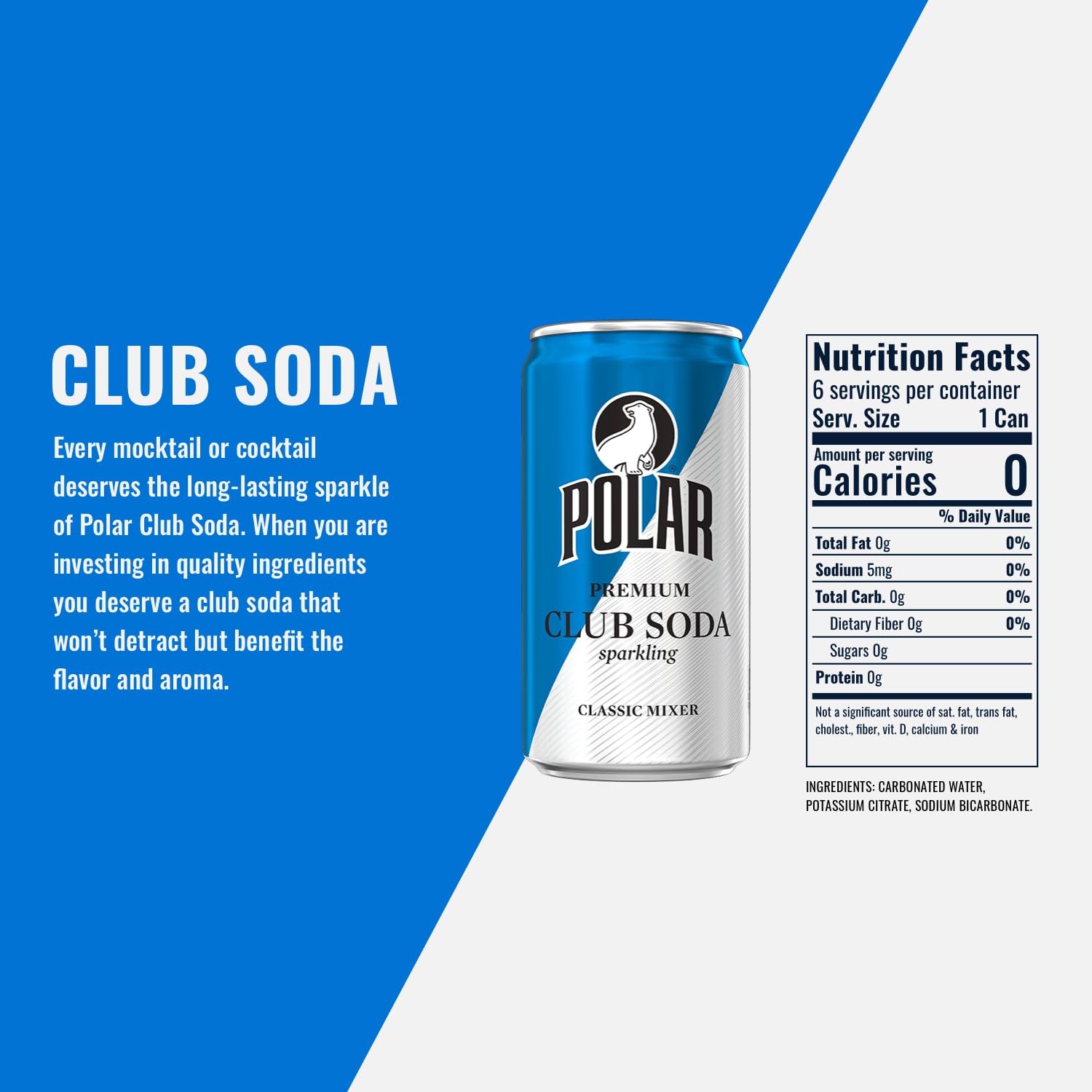 LastFuel. POLAR Club Soda - 24pk 7.5oz Cans | Crisp Refreshment, Perfect Mixer | Ideal for Cocktails and Mocktails