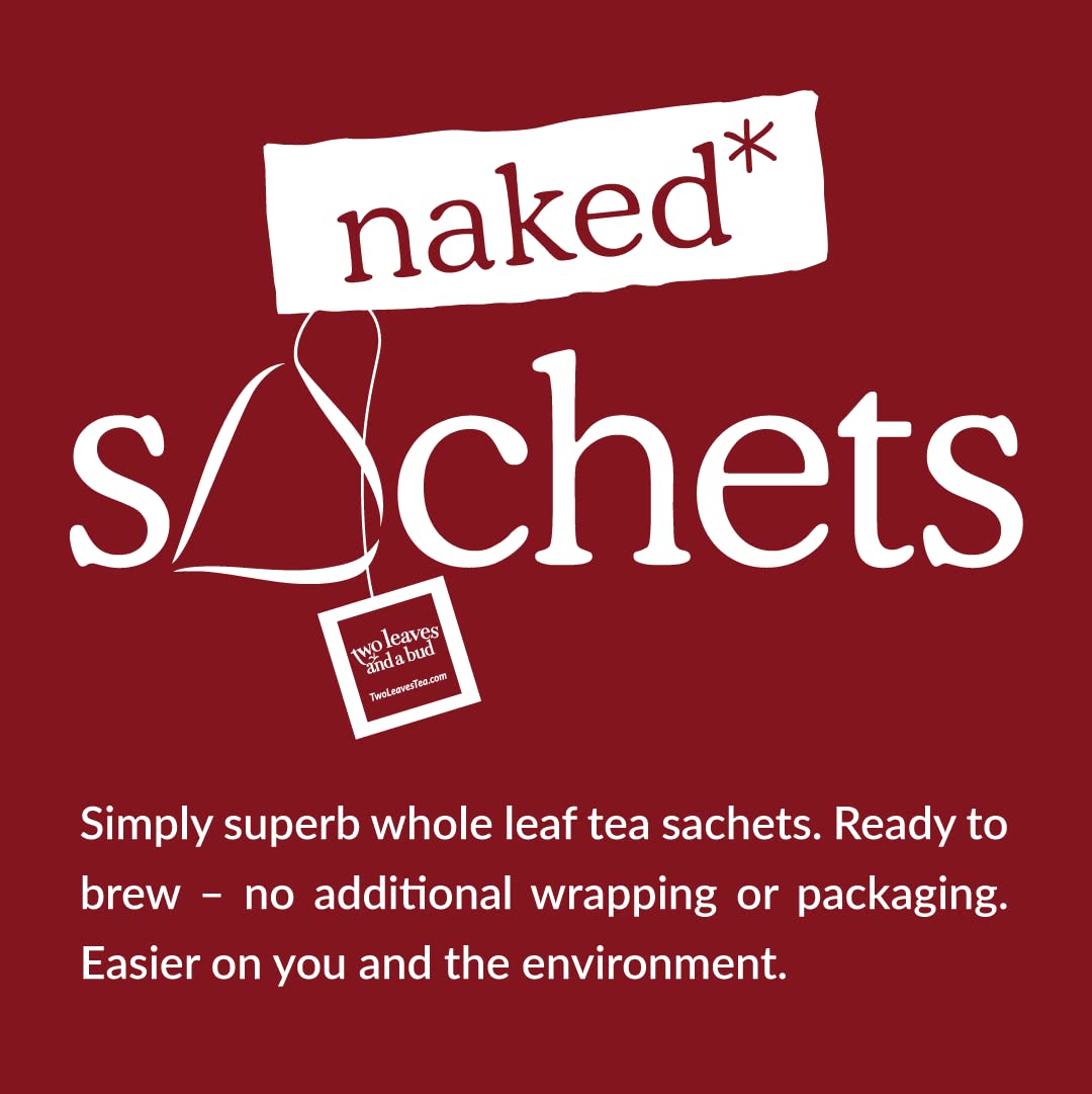 Two Leaves and a Bud Organic Assam - 50 Naked Tea Sachets, Whole Leaf Black Tea in Pyramid Sachets, Resealable Bag, 50 Count (Pack of 1)