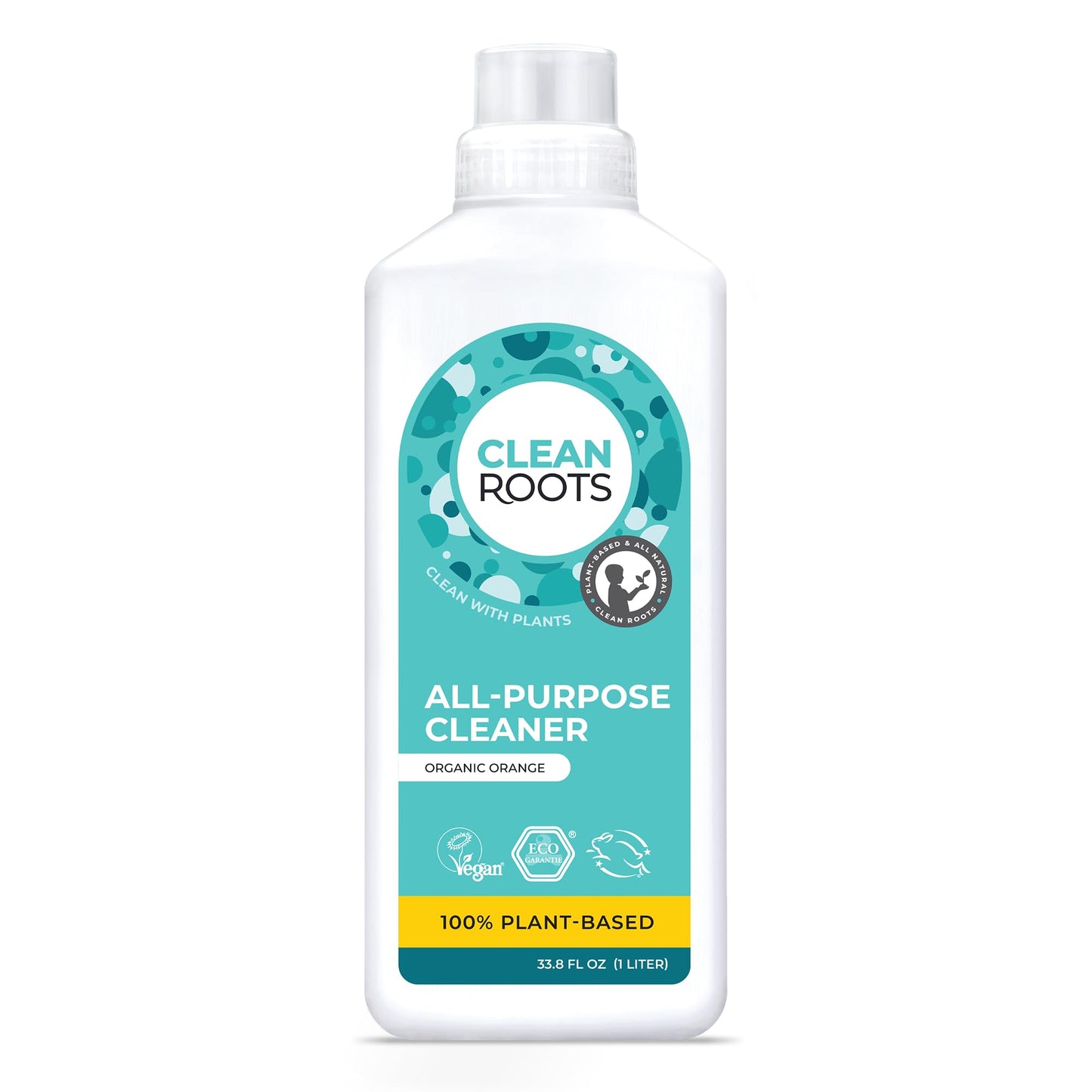CLEAN ROOTS All-Purpose Cleaner - EcoGarantie Certified, 100% Plant-Based Formula, Made with Organic Ingredients, Scented with Organic Orange