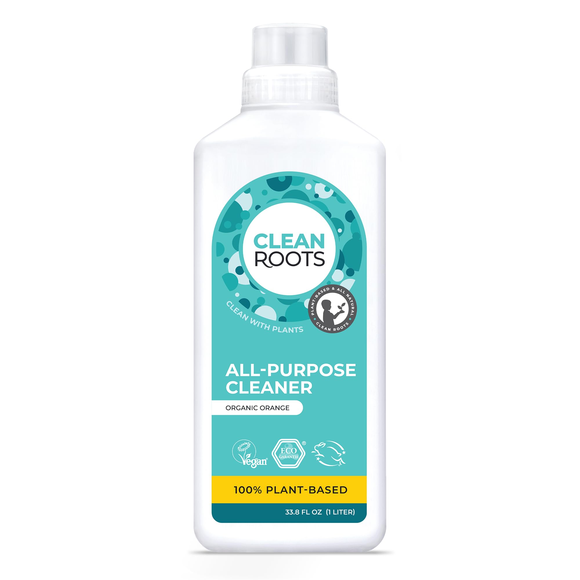 CLEAN ROOTS All-Purpose Cleaner - EcoGarantie Certified, 100% Plant-Based Formula, Made with Organic Ingredients, Scented with Organic Orange