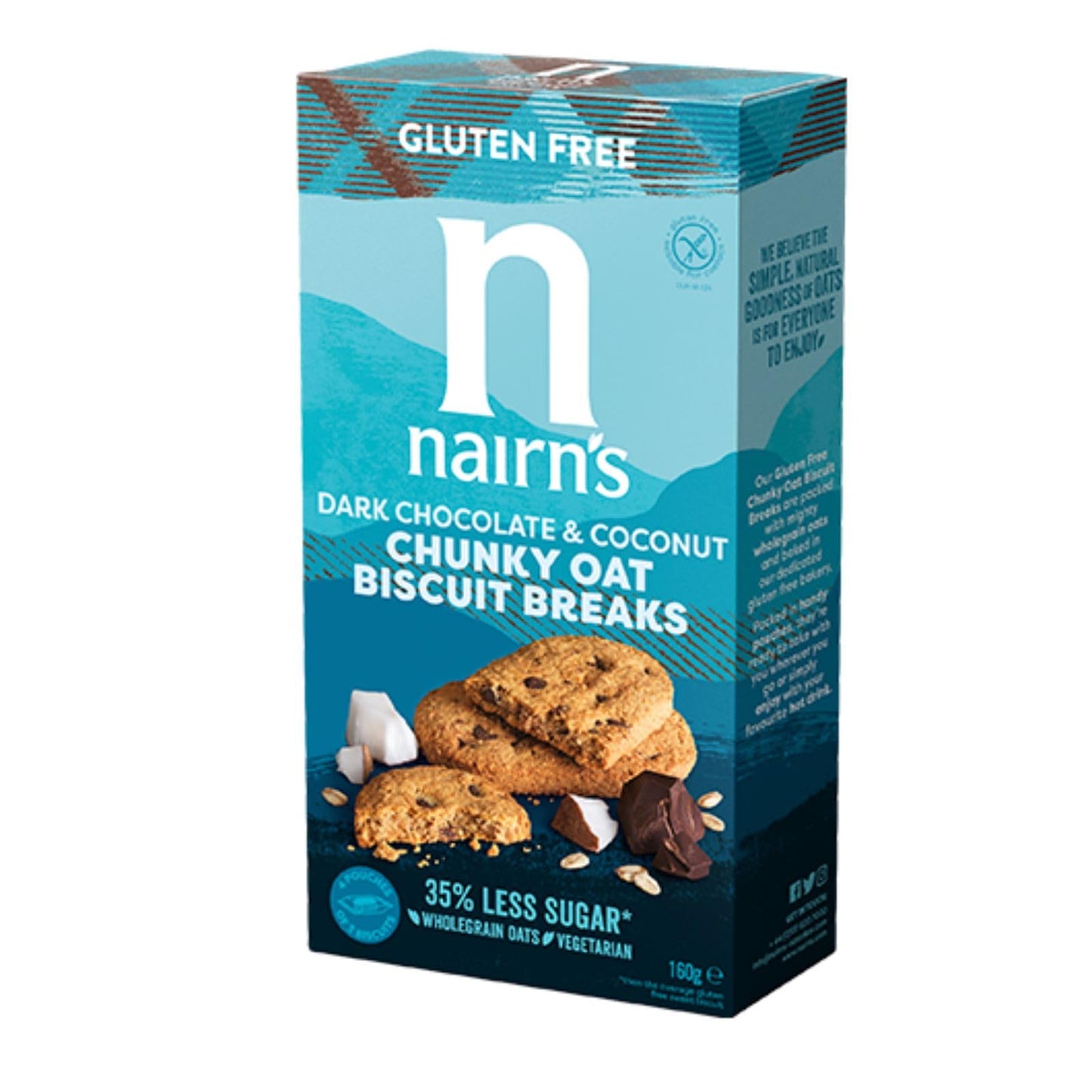 Nairns Gluten Free Dark Choc & Coconut Biscuit Break Chunky 160g