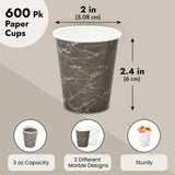 Juvale Marble Bathroom Cups - Leak-Resistant Mouthwash Cup - Compact 3 Fl Oz Coffee & Espresso Mug - Disposable Paper Drinkware - Pack of 600, Black